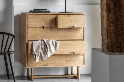 Gallery Direct Craft Natural Oak 5 Drawer Chest of Drawers