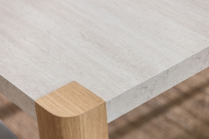 Arlo Natural Oak Side Table with Travertine Ceramic Top Arlo Natural Oak Side Table with Travertine Ceramic Top