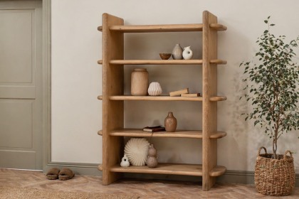 Flynn Natural Oak Open Display Bookcase