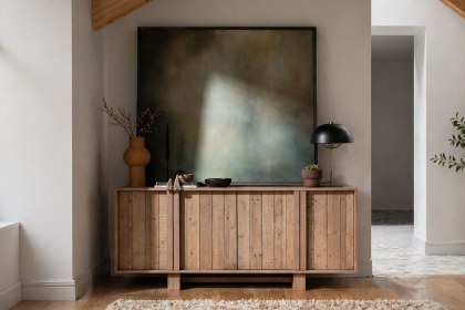 Oakley Reclaimed Wood Wide Sideboard in Rustic Buff Finish