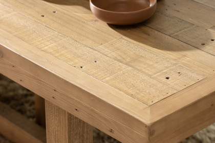 Oakley Reclaimed Wood Lamp Table in Rustic Buff Finish