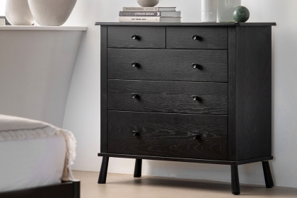 Gallery Direct Wycombe Black Oak 5 Drawer Chest of Drawers