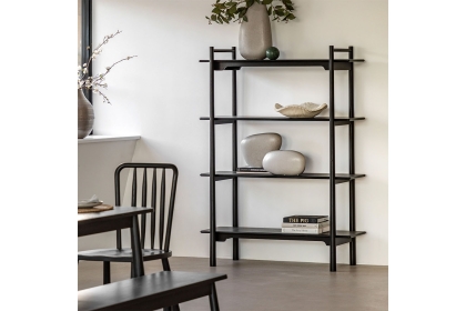 Gallery Direct Wycombe Black Oak Open Display Bookcase