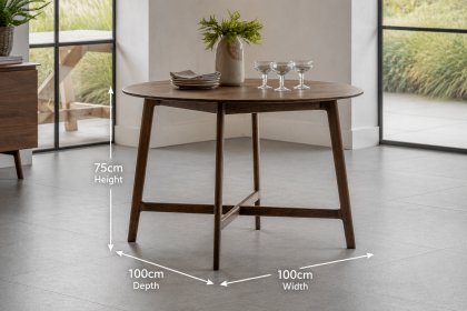 Gallery Direct Madrid Round Dining Table in Oak