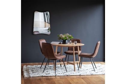 Gallery Direct Madrid Round Dining Table in Oak