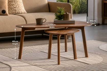 Gallery Direct Madrid Coffee Table Nest in Walnut