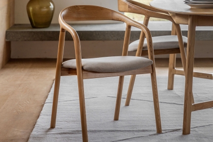 Gallery Direct Madrid Upholstered Dining Chair in Oak (Pair)