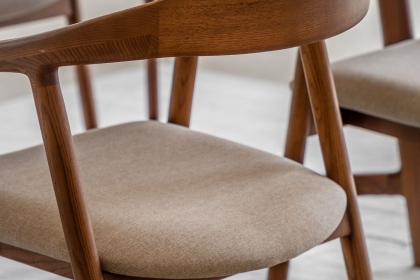 Gallery Direct Madrid Upholstered Dining Chair in Walnut (Pair)