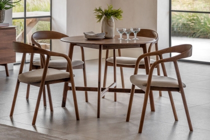 Gallery Direct Madrid Round Dining Table in Walnut