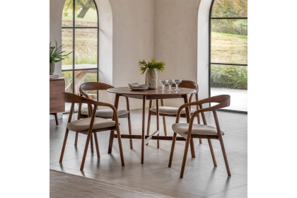 Gallery Direct Madrid Round Dining Table in Walnut