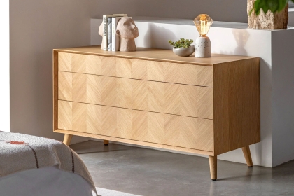 Gallery Direct Milano Oak 6 Drawer Chest of Drawers