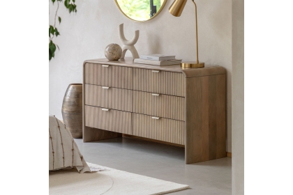 Gallery Direct Colonna Mango Wood 6 Drawer Chest of Drawers