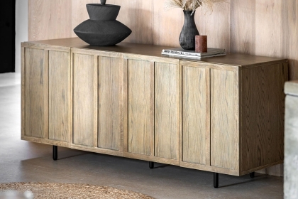 Gallery Direct Panelled Smoked Oak Large Sideboard