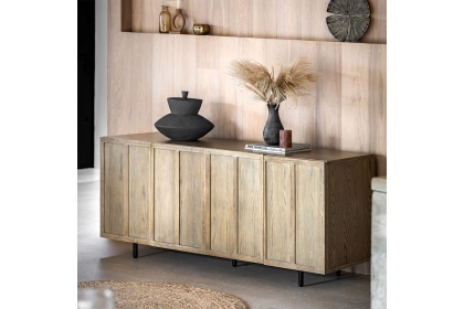 Gallery Direct Panelled Smoked Oak Large Sideboard