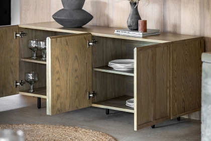 Gallery Direct Panelled Smoked Oak Large Sideboard