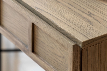Gallery Direct Panelled Smoked Oak Console Table