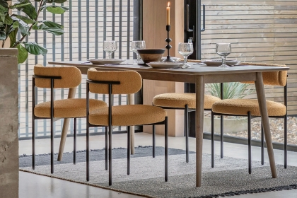 Gallery Direct Panelled Smoked Oak Dining Table