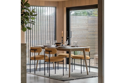 Gallery Direct Panelled Smoked Oak Dining Table