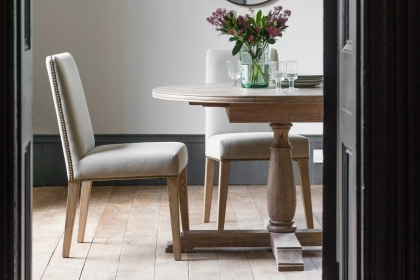 Gallery Direct Set of 2 Rex Dining Chairs in Cement Linen Gallery Direct Set of 2 Rex Dining Chairs in Cement Linen
