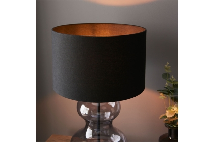 Gallery Direct Kelda Shaped Table Lamp Clear Glass Black