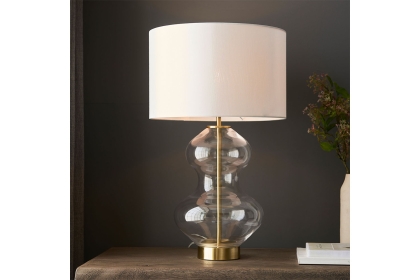 Gallery Direct Kelda Shaped Table Lamp Bright Nickel