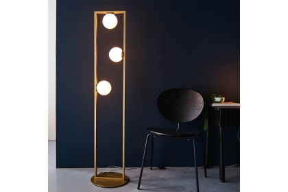 Gallery Direct Teo 3 Floor Lamp Brushed Gold