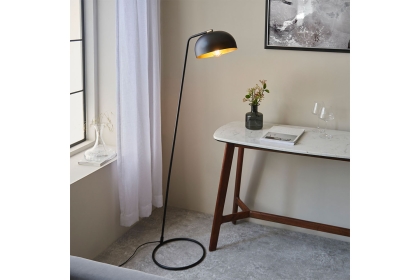 Gallery Direct Brair 1 Floor Light Matt Black & Antique Brass