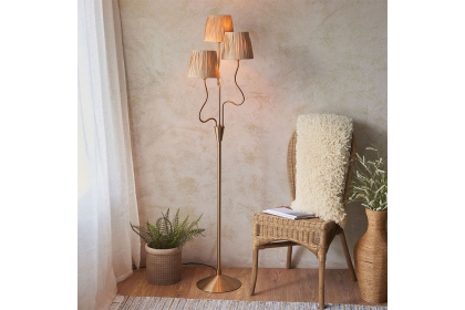 Gallery Direct Wriggle 3 Floor Lamp Brushed Aged Brass