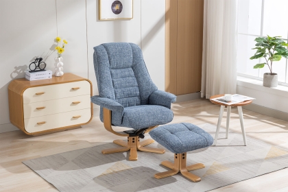 Sardinia Swivel Recliner Chair & Stool