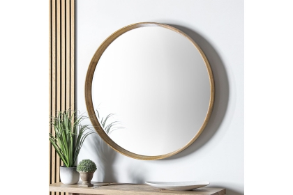 Gallery Direct Keaton Round Mirror Oak 735x735mm