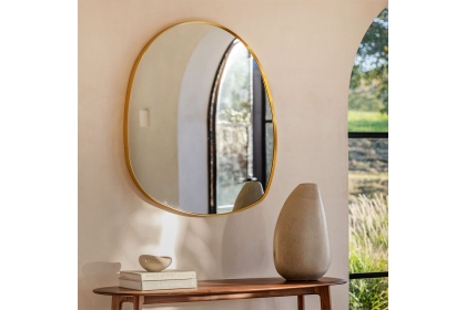 Gallery Direct Holworth Pebble Mirror Gold 700x900mm