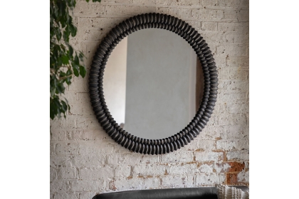 Gallery Direct Pimlico Round Mirror Black Wash 900mm