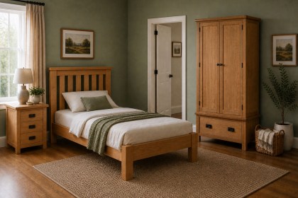 Salisbury Waxed Premium Oak Single 3'0 Low Bed Frame