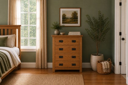 Salisbury Waxed Premium Oak 4 Drawer Chest Of Drawers