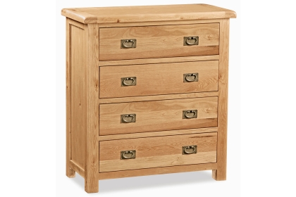Salisbury Waxed Premium Oak 4 Drawer Chest Of Drawers