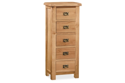 Salisbury Waxed Premium Oak Tallboy Chest Of Drawers