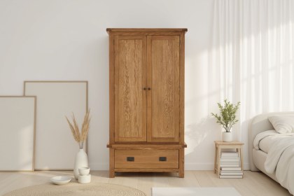 Salisbury Waxed Premium Oak Gents Wardrobe