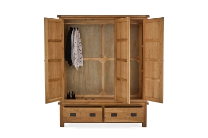 Salisbury Waxed Premium Oak Triple Wardrobe