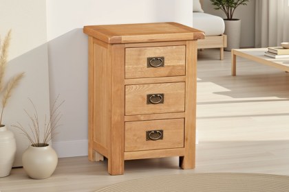 Salisbury Waxed Premium Oak Wide Bedside Table