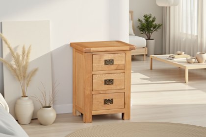 Salisbury Waxed Premium Oak Wide Bedside Table
