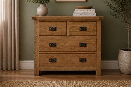 Salisbury Waxed Premium Oak 2 Over 2 Chest Of Drawers