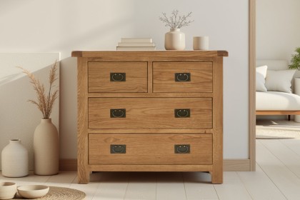 Salisbury Waxed Premium Oak 2 Over 2 Chest Of Drawers