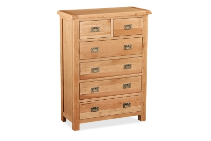 Salisbury Waxed Premium Oak 2 Over 4 Chest Of Drawers