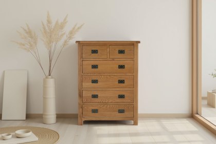 Salisbury Waxed Premium Oak 2 Over 4 Chest Of Drawers