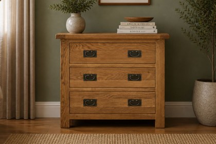 Salisbury Waxed Premium Oak 3 Drawer Chest Of Drawers