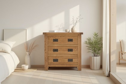 Salisbury Waxed Premium Oak 3 Drawer Chest Of Drawers Salisbury Waxed Premium Oak 3 Drawer Chest Of Drawers
