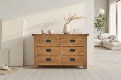 Salisbury Waxed Premium Oak 6 Drawer Chest Of Drawers