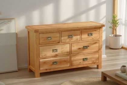 Salisbury Waxed Premium Oak 3 Over 4 Chest Of Drawers