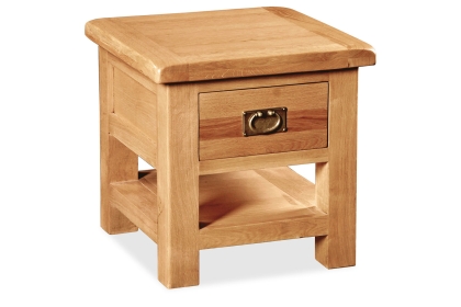 Salisbury Waxed Premium Oak Lamp Table With Drawer