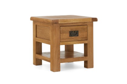 Salisbury Waxed Premium Oak Lamp Table With Drawer